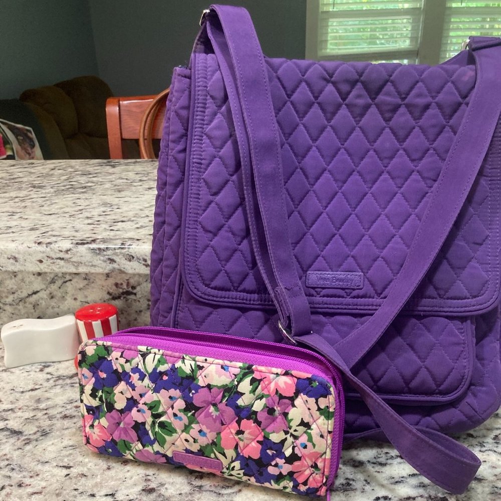 Vera Brandley Messenger Crossbody Bag & Wallet